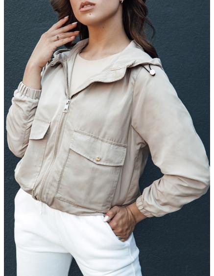 Dámska bunda s kapucňou BELIJ béžová