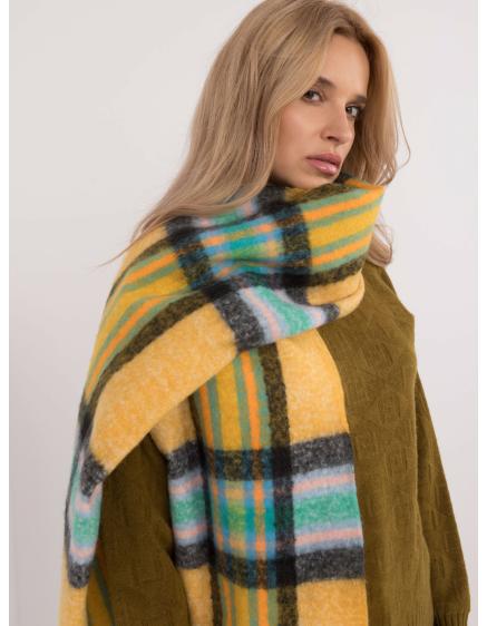 Női sál bojtokkal sötétsárga