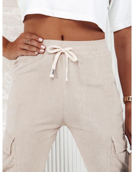 Dámske pruhované nohavice CHICCORD béžové UY2174