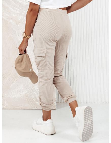 Dámske pruhované nohavice CHICCORD béžové UY2174