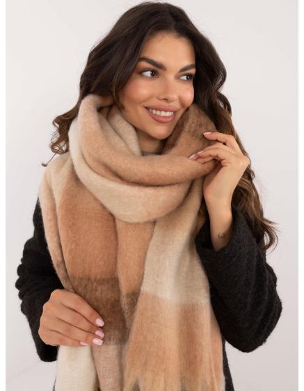 Női kockás sál barna