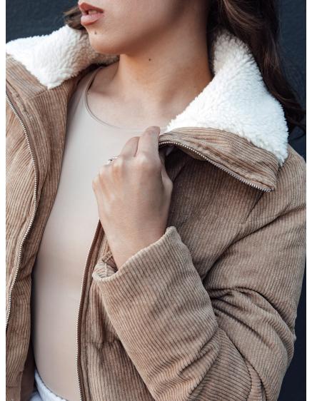 Női télikabát TRENDYGLAM sötét bézs