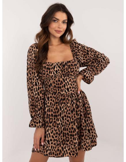 Női párduc ruha bézs és fekete színben