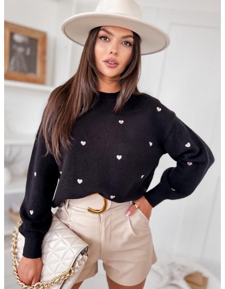 Női pulóver LUMINA fekete