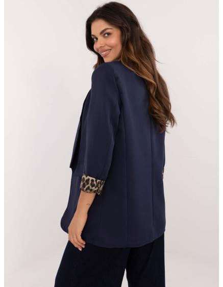 Dámská bunda s podšívkou se zvířecím vzorem námořnicky modrá  