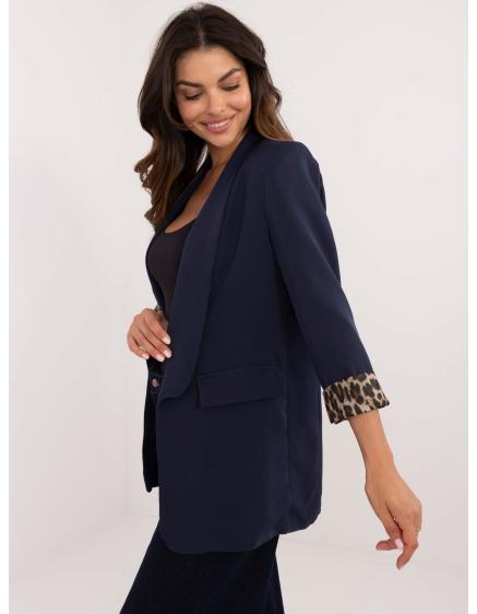 Dámská bunda s podšívkou se zvířecím vzorem námořnicky modrá  