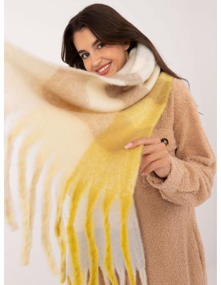 Női hosszú sál sárga és bézs