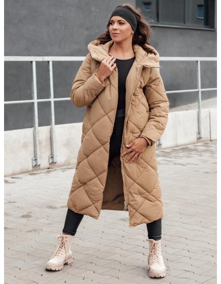Dámská prošívaná zimní bunda s kapucí FEMACOAT béžová