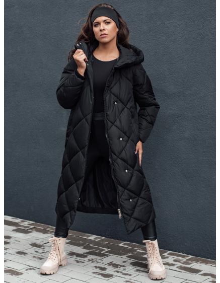 Dámska prešívaná zimná bunda s kapucňou FEMACOAT čierna