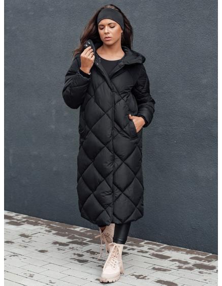 Dámska prešívaná zimná bunda s kapucňou FEMACOAT čierna