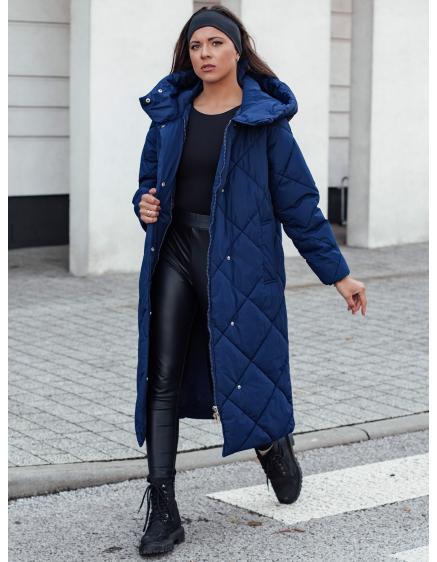 Dámska prešívaná zimná bunda s kapucňou FEMACOAT tmavomodrá