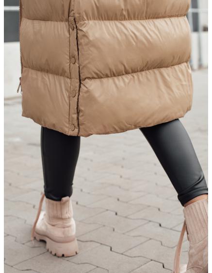 Dámska zimná prešívaná bunda s kožušinou STYLEBELLA béžová