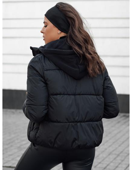 Dámská zimní bunda NORDPUFF péřová s kapucí černá