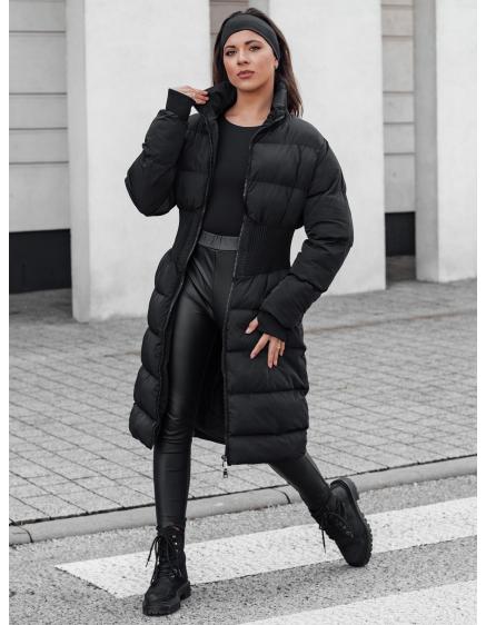 Dámská zimní dlouhá prošívaná bunda FABWARM černá