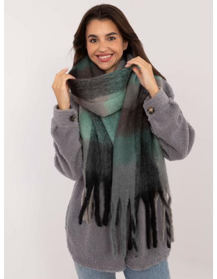 Dámsky šál so strapcami čierno-sivý