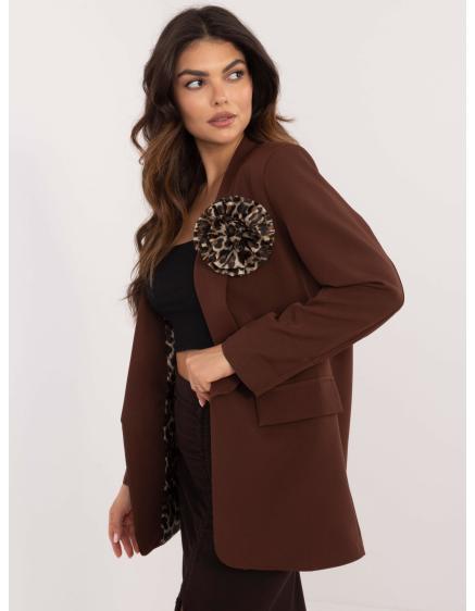 Tmavohnedá bunda s podšívkou so zvieracím vzorom