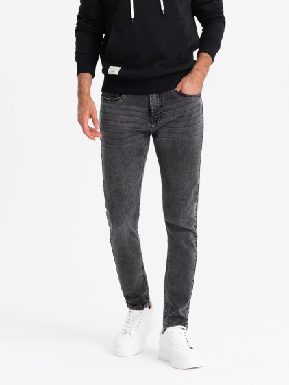 Pánské džínové kalhoty SLIM FIT s elastanem na míru - grafitová barva