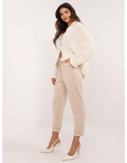 Béžové rovné nohavice s kamienkami