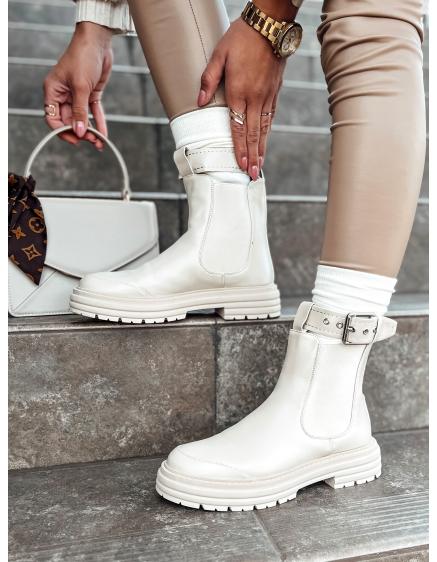 Dámské kozačky LUXIBOOTS s platformou béžové