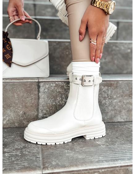 Dámské kozačky LUXIBOOTS s platformou béžové