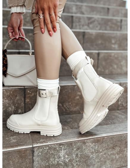 Dámské kozačky LUXIBOOTS s platformou béžové