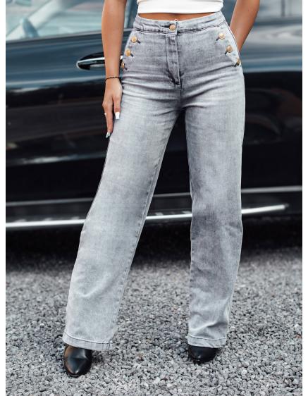 Dámské džíny s vysokým pasem ZIPELLA široké šedé