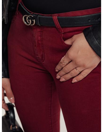 Dámske úzke džínsy BRITTNIX burgundy