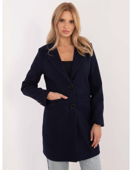 Sötétkék klasszikus kabát gallérral OCH BELLA