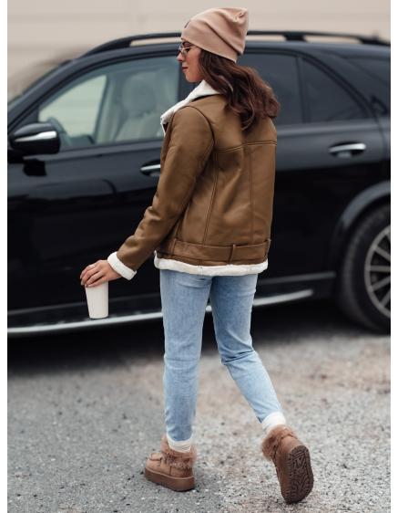 Női báránybőr bőrkabát NORFDIMA camel