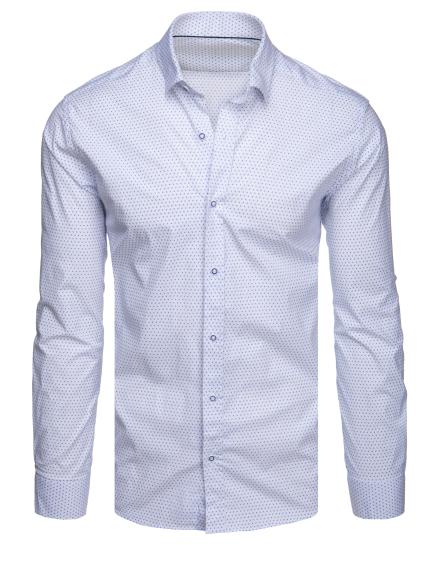 Férfi alkalmi hosszú ujjú ing fehér mintás fehér