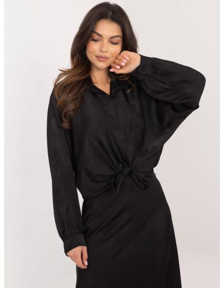 Čierna oversize kvetinová košeľa