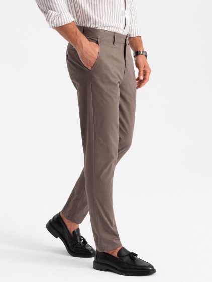 Férfi REGULAR FIT egyenruhás chino nadrág - barna