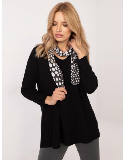 Černý dámský svetr oversize s lesklou nití