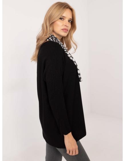 Černý dámský svetr oversize s lesklou nití