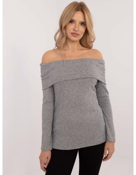 Šedý puntíkovaný svetr s třpytivými nitkami