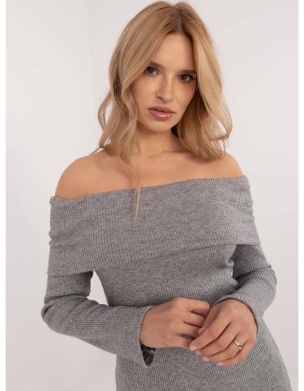 Šedý puntíkovaný svetr s třpytivými nitkami