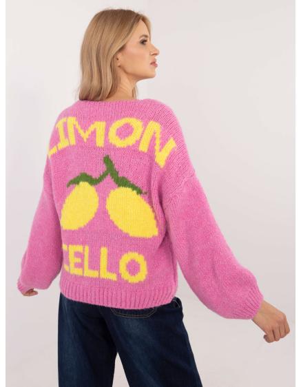 Piszkos rózsaszín pulóveres szett háton nyomtatott mintával