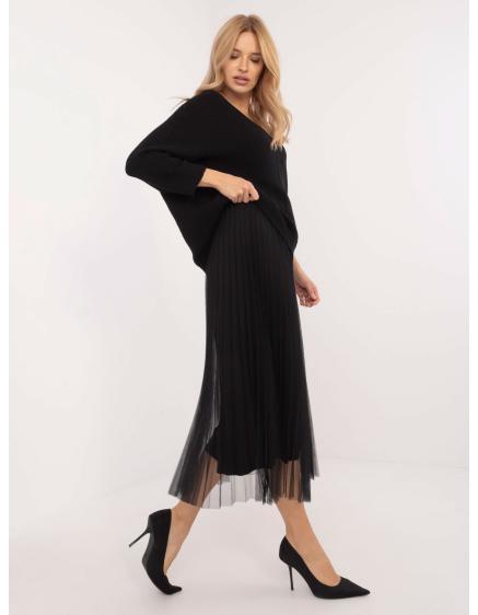Čierny elegantný komplet so svetrom oversize