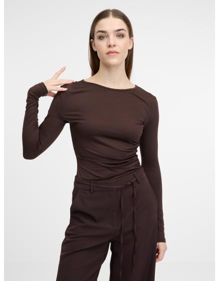 Barna női hosszú ujjú póló