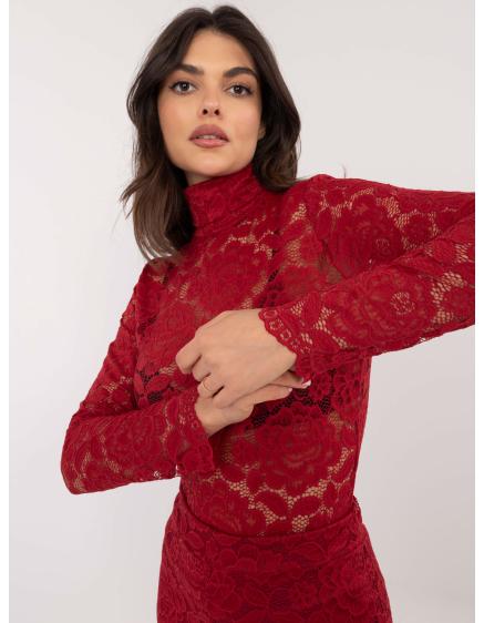 Červená čipkovaná blúzka zo súpravy