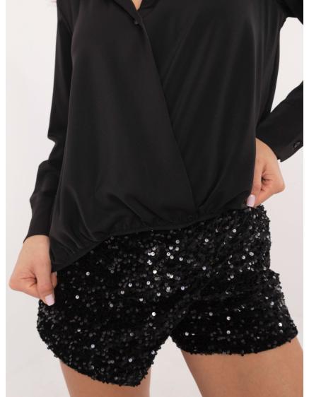 Černá elegantní košile s ozdobným límečkem