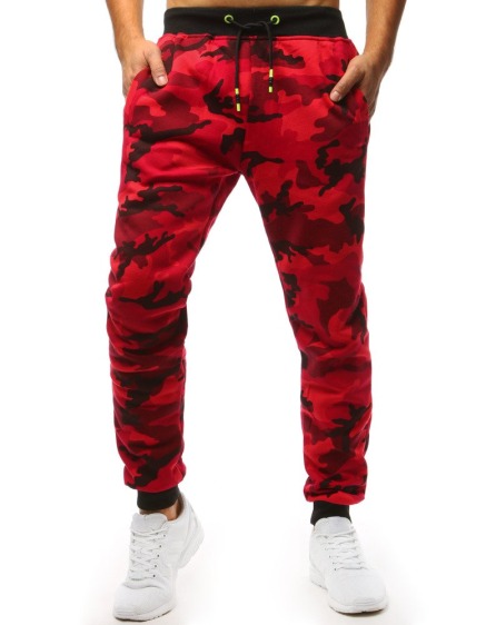 Pánske STYLE tepláky camo maskáčové červená