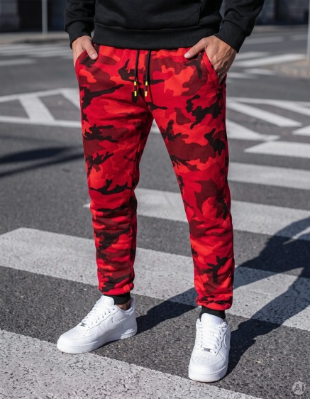 Pánske STYLE tepláky camo maskáčové červená – fotografie produktu 3
