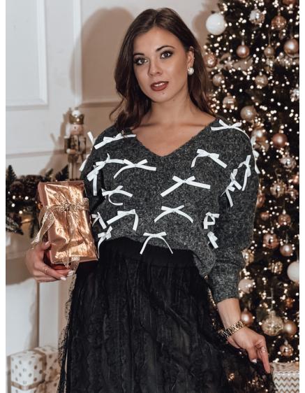 Dámský svetr RIBBLOOM s mašlemi černý