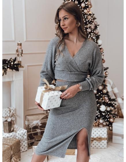 Dámská souprava jedné velikosti COASTAL pletená tmavě šedá
