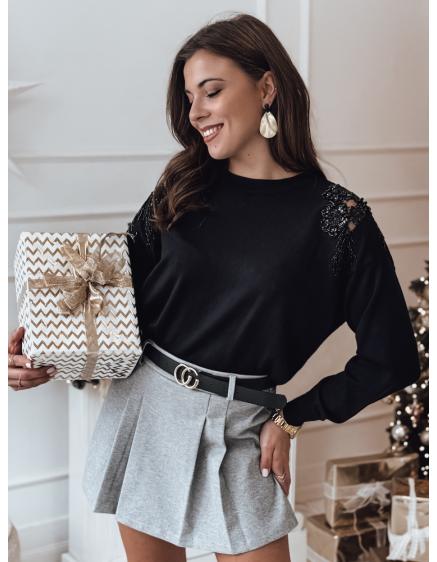 Dámský svetr ORELIS jedné velikosti černý s mašličkami