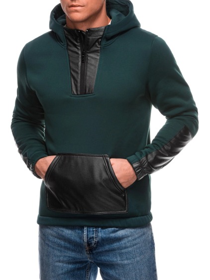 Pánska mikina na zips B1696 - tmavozelená