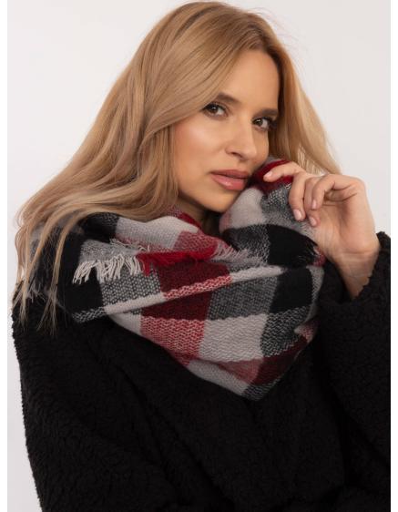 Červeno-čierny dámsky károvaný komín