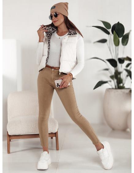 Női CLARET farmer nadrág övvel szett bézs színű