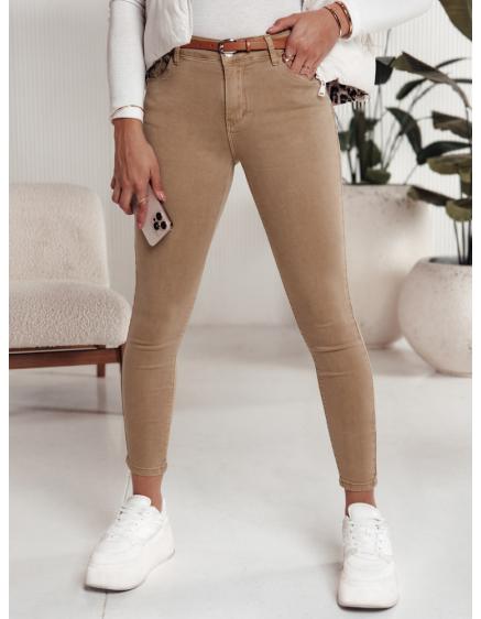 Női CLARET farmer nadrág övvel szett bézs színű